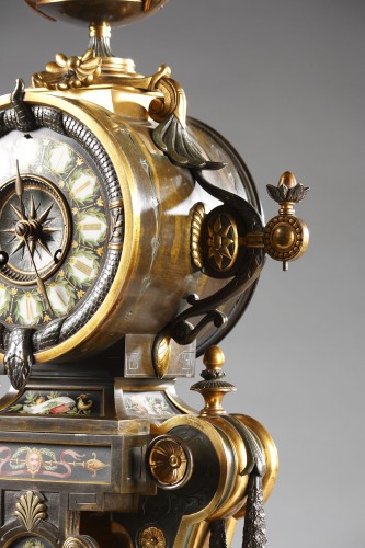 19th century - A Neo-Greek Clock Set, H. Houdebine, France circa 1867