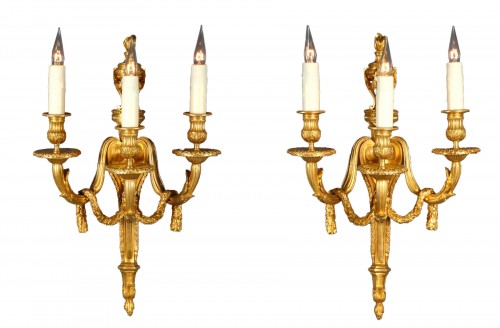 Pair of Sconces with an &quot;Antique Brasero&quot;, France 1880