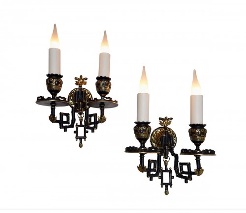 Pair Of "bamboo" Sconces, Attributed To Marnyhac, France circa 1890