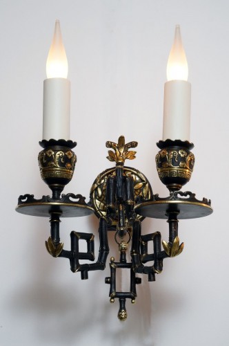 Paire d'Appliques "bambou", Attribué à Marnyhac, France circa 1890 - Tobogan Antiques