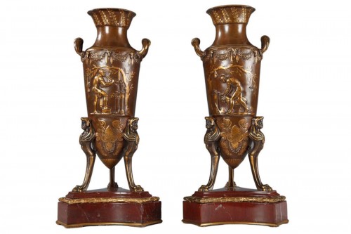 Paire de vases amphores néo-grecs, F. Levillain et F. Barbedienne, France circa 1880