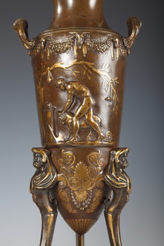Paire de vases amphores néo-grecs, F. Levillain et F. Barbedienne, France circa 1880 - Tobogan Antiques