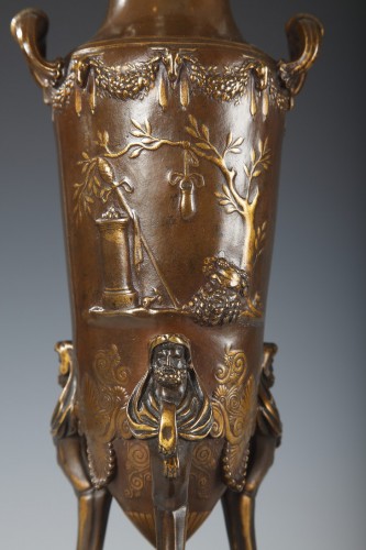 XIXe siècle - Paire de vases amphores néo-grecs, F. Levillain et F. Barbedienne, France circa 1880