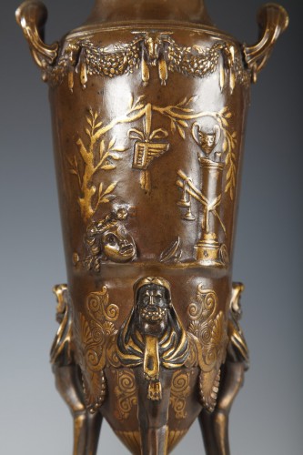 Paire de vases amphores néo-grecs, F. Levillain et F. Barbedienne, France circa 1880 - Napoléon III