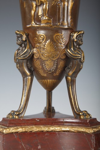 Napoléon III - Paire de vases amphores néo-grecs, F. Levillain et F. Barbedienne, France circa 1880