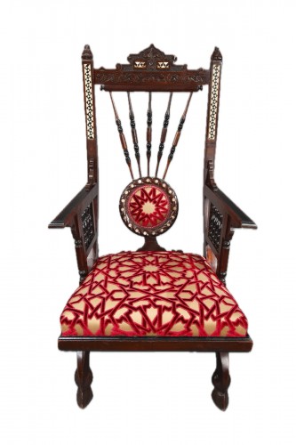 Orientalist Armchair Att. To G. Parvis, Italy Circa 1880