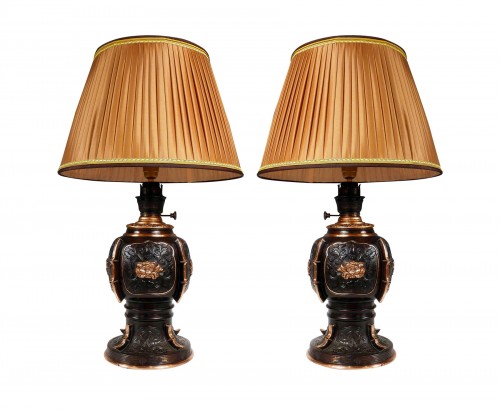 Paire de lampes, Chine circa 1890