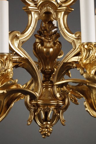 Luminaires Lustre - Lustre en bronze doré, France circa 1880