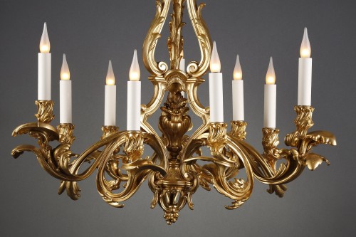 Lustre en bronze doré, France circa 1880 - Tobogan Antiques