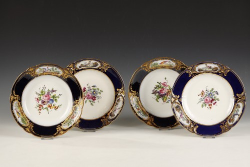 Porcelain & Faience  - Set of Six porcelain Plates, France Circa 1880