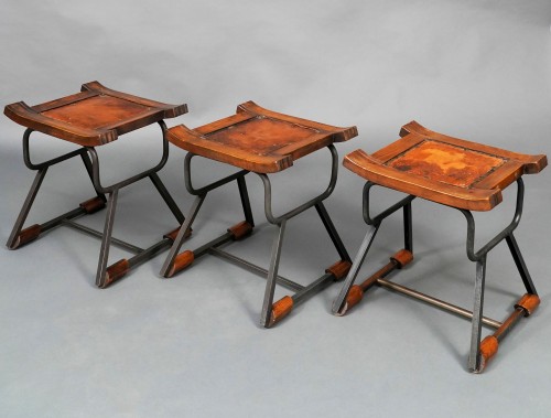 Suite de trois tabourets, France circa 1930 - Sièges Style Art Déco