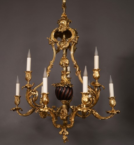 Lustre "Rocaille" par E. Colin & Cie, France circa 1890 - Luminaires Style Napoléon III