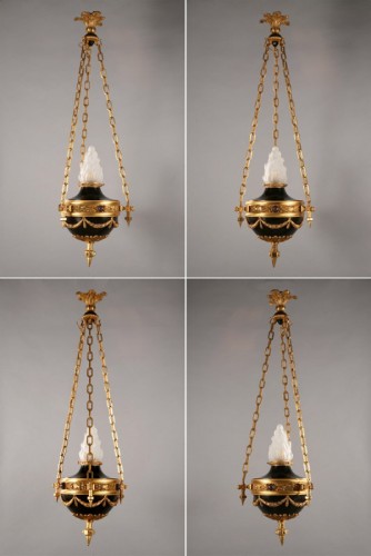 XIXe siècle - Importante suite de quatre suspensions, France circa 1880