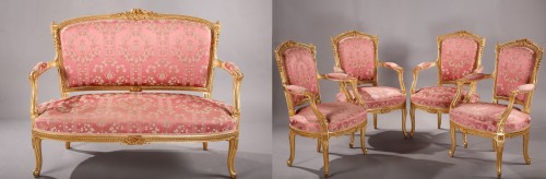 Antiquités - Fine Transition Style Salon Set, France circa 1880