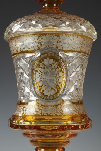 Verrerie, Cristallerie  - Paire de drageoirs, Cristallerie de Bohèm circa 1880
