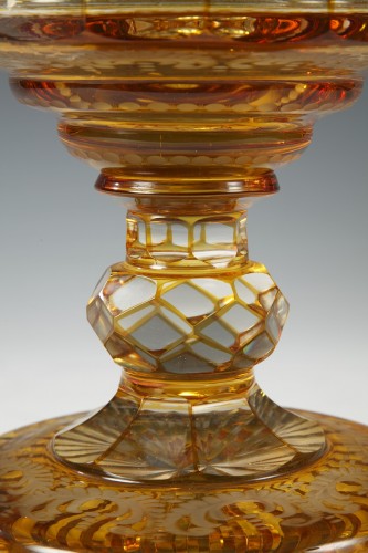 XIXe siècle - Paire de drageoirs, Cristallerie de Bohèm circa 1880