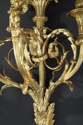 19th century - Pair Of Lovebirds Wall-lights, By G. Denière, France circa 1890