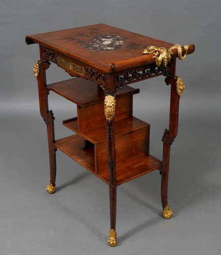 Furniture  - Pair of &quot;pagoda&quot; Tables, Attributed To Viardot, France Circa 1880