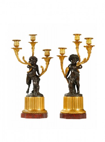 Fauna And Bacchus Candelabra, France Circa 1880