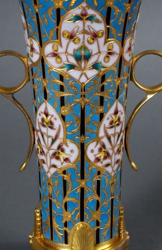 Pair of Trumpet Shaped Byzantine Vases, L.c. Sevin &amp; F. Barbedienne, C1880 - Napoléon III