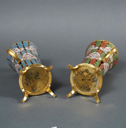 Napoléon III - Paire de vases cornets à décor Byzantin L.C. Sevin & F. Barbedienne, France circa 1880