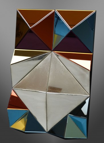 Multicolor Tinted Mirror, &quot;oiseau De Paradis&quot;, O. De Schrijver &amp; Ode Design - Mirrors, Trumeau Style 