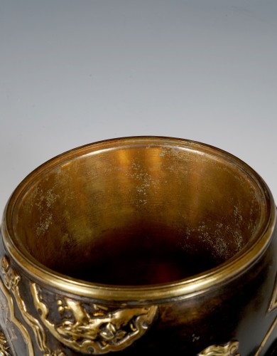 Antiquités - Pot couvert aux Atlantes, attribué à A. Giroux, France circa 1880