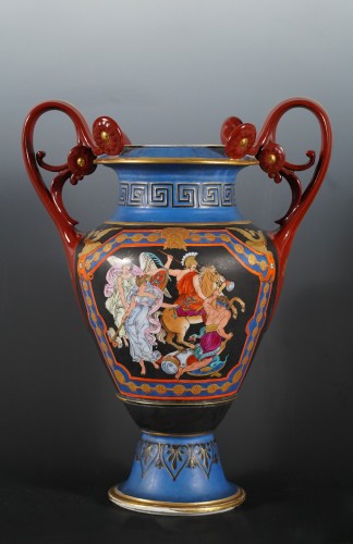 Pair of Neo-Greek Vases attributed to Paris Porcelain Manufacture, France c1880 - Porcelain & Faience Style 
