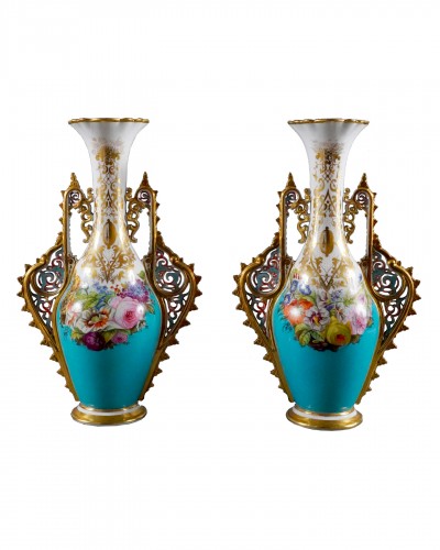 Pair of Oriental Style Vases  France c1880