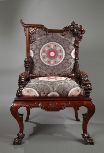 Pair Of Japanese Armchairs, France Circa 1880 - Seating Style Napoléon III