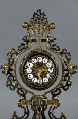 Pendule Japonisante attrubué à l'Escalier de Cristal, France circa 1885 - Horlogerie Style Napoléon III