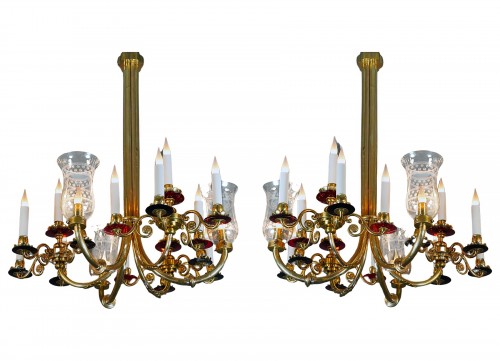 Pair of Chandeliers, France circa 1950