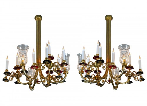 Pair of Chandeliers, France circa 1950