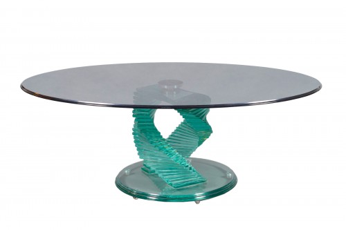 Table basse en verre, France, circa 1980