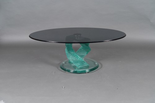 Table basse en verre, France, circa 1980 - Verrerie, Cristallerie Style 