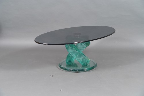 Verrerie, Cristallerie  - Table basse en verre, France, circa 1980