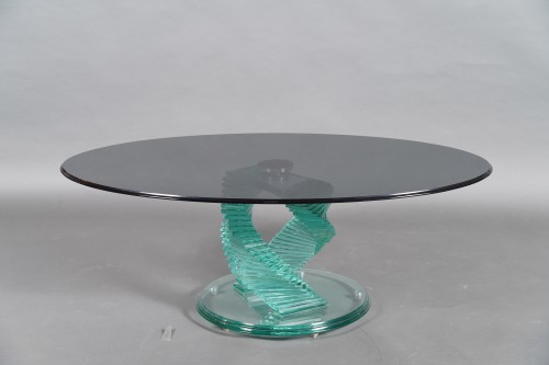 Table basse en verre, France, circa 1980 - Tobogan Antiques