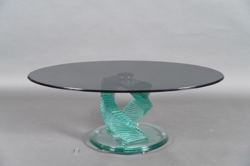 Table basse inspirée du style « Helix Spiral Swivel »de Danny Lane, France circa 1980 - Tobogan Antiques