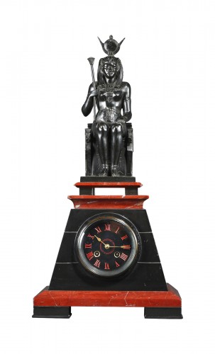 Neo-Egyptian Clock attr. to G. Servant, France circa 1870
