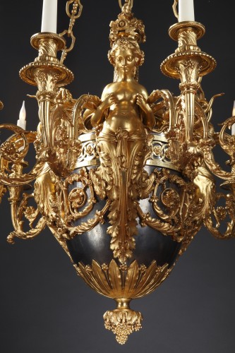 19th century - Chandelier in chiseled gilded bronze, France circa 1880