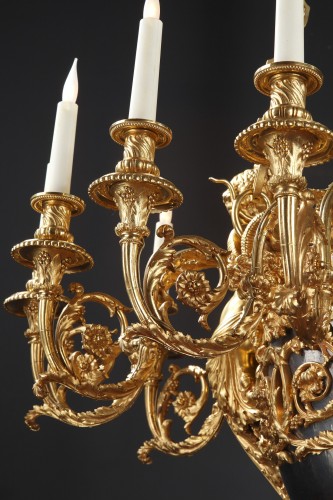 Chandelier in chiseled gilded bronze, France circa 1880 - 