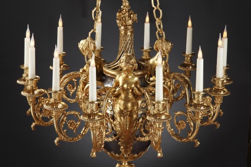  - Chandelier in chiseled gilded bronze, France circa 1880