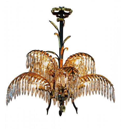 “Palm” Chandelier attributed to Maison Baguès, France circa 1890