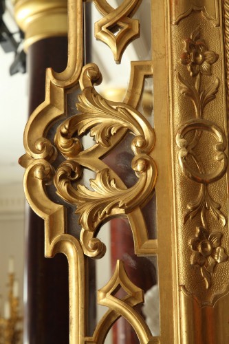 Miroirs, Trumeaux  -  Miroir à parcloses, Italie seconde moitié du XIXe siècle