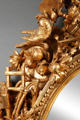 Important miroir attribué à L. Frullini, Italie circa 1890 - Tobogan Antiques