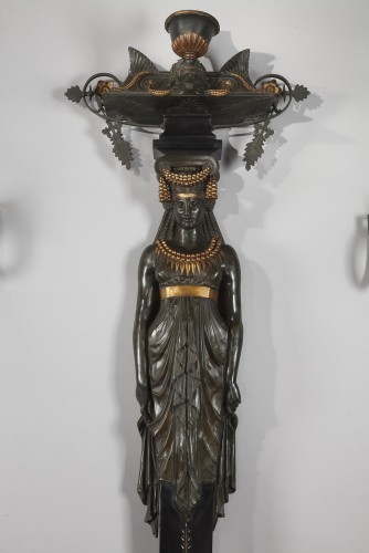 Objet de décoration Cassolettes, coupe et vase - Ensemble de trois jardinières caryatides attr. à G. Servant, France circa 1875