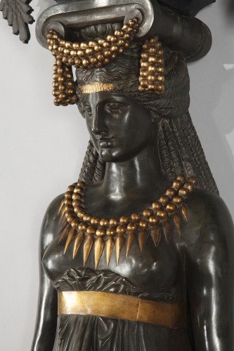 Ensemble de trois jardinières caryatides attr. à G. Servant, France circa 1875 - Tobogan Antiques