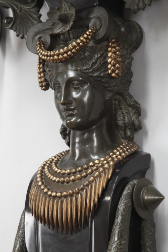 Antiquités - Ensemble de trois jardinières caryatides attr. à G. Servant, France circa 1875