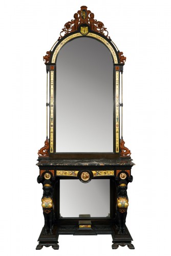 Console aux Sphinges et son Miroir, Milan Italie XIXe siècle