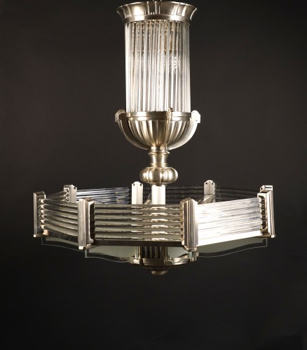 Lustre Art Déco, Atelier Petitot France circa 1930 - Tobogan Antiques